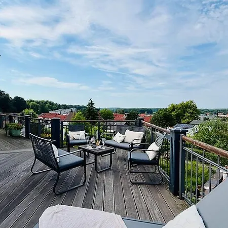 아파트 Fewozauber - Penthouse Weitsicht, 180qm, Neu, Best-lage, Riesen-dachterrasse 바트 도베란