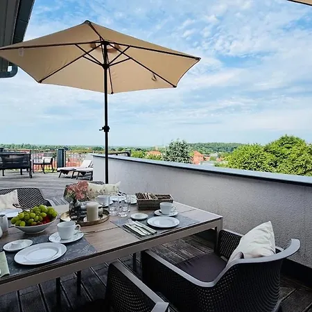 아파트 Fewozauber - Penthouse Weitsicht, 180qm, Neu, Best-lage, Riesen-dachterrasse 바트 도베란